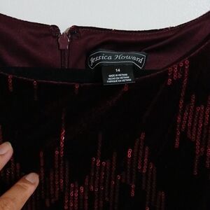 Jessica Howard Burgundy Sequin Dress